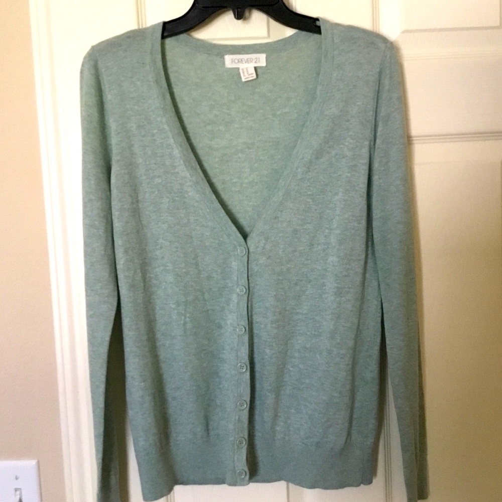 Fine knit cotton blend Long Sleeve Cardigan Button Up sweater